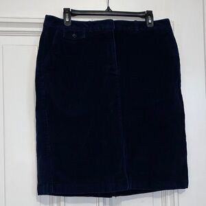 L.L. Bean Dark Blue Corduroy, Pencil Skirt